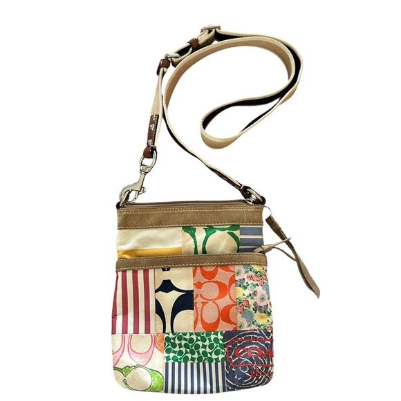 Coach Signature Patchwork Multicolor Crossbody Bag - Picture 1 of 5
